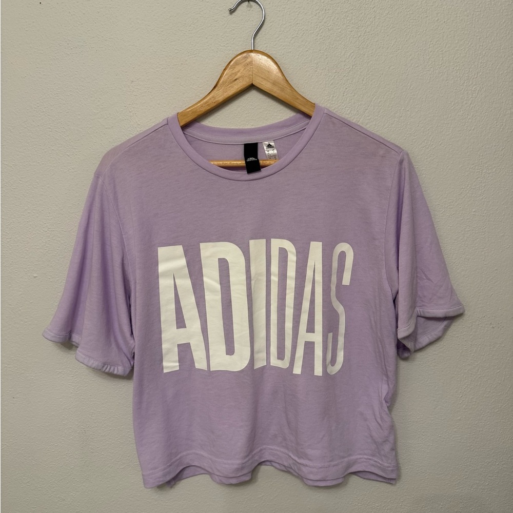 Adidas Lavender T-Shirt with White Logo